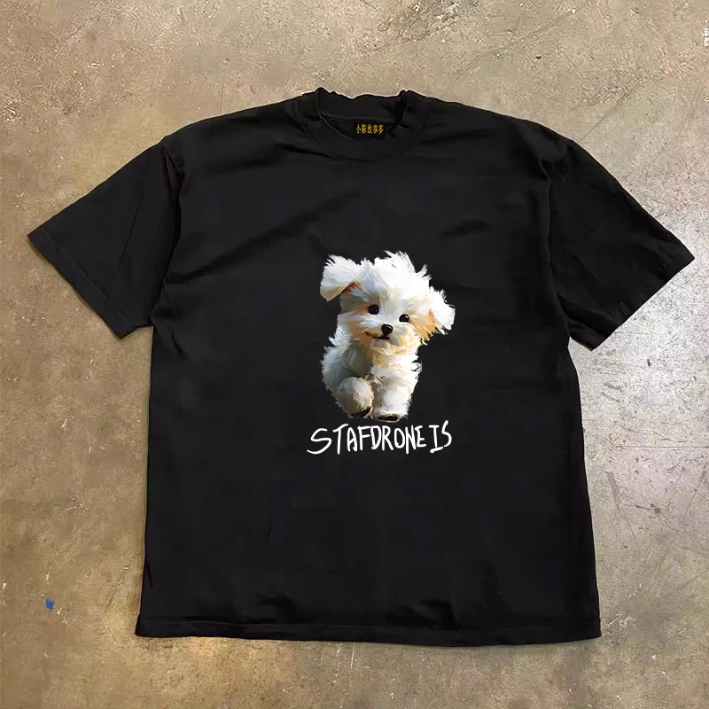 純綿半袖tシャツ-3a260g-ルーズフィット-ユニセックス-レトロアメリカンスタイル-ヘビーウェイト-カップルカジュアルウェア-夏-2025