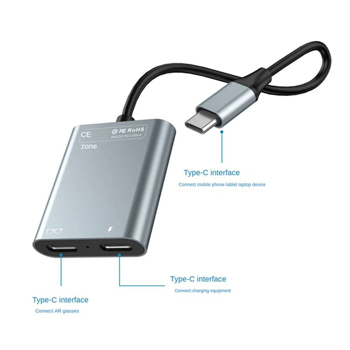 AR Transmission Charging Module AR Gl es Hub Charging Adapter for Thunderbird Air, Rokid, Xreal Air Smart Gl es