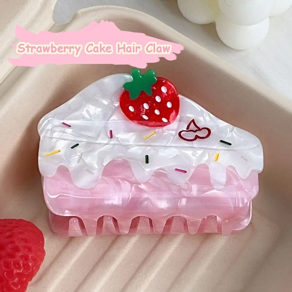 

Sweet Dessert Strawberry Cake Hair Grab Headwear Hairpin Cartoon Hair Claw Geometry Acetic Acid Shark Clip Travel