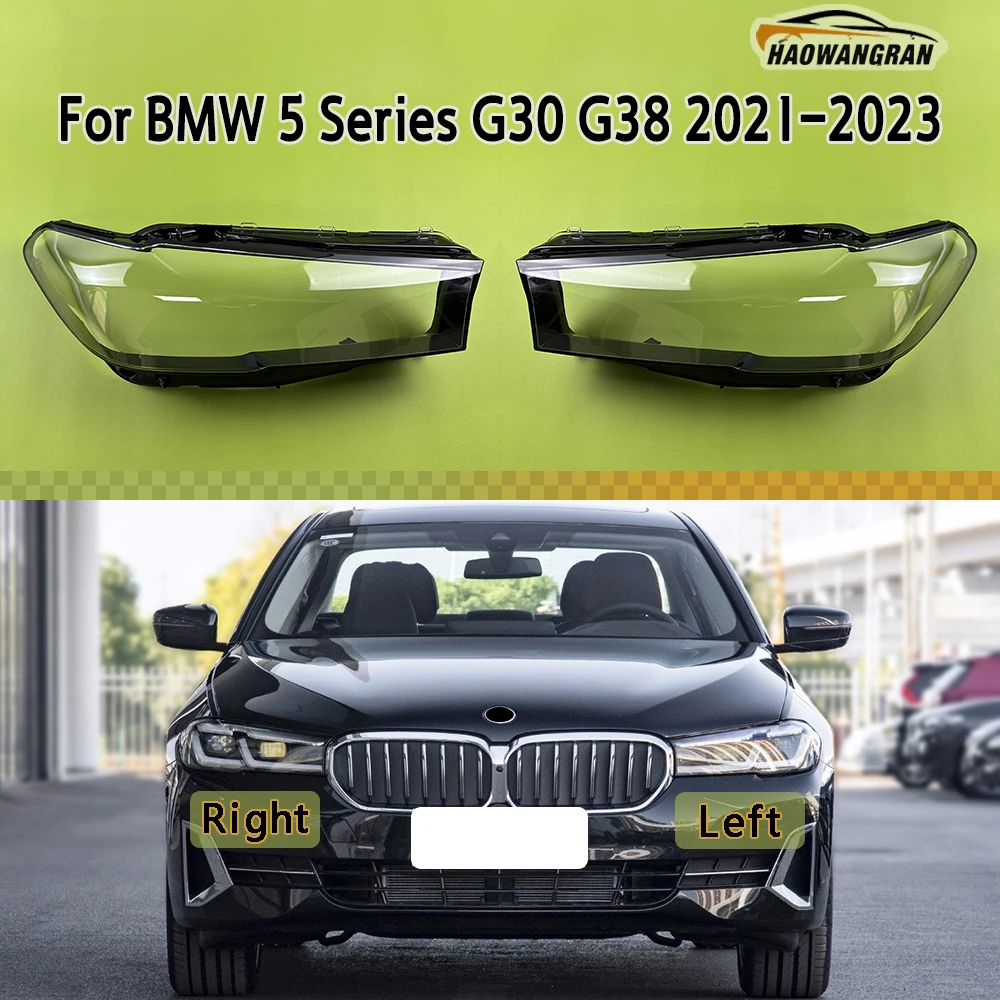 

Headlight Cover For BMW 5 Series G30 G38 520 525 530 540 2021 2022 2023 Transparent Lampshade Plexiglass Replace Original Lens