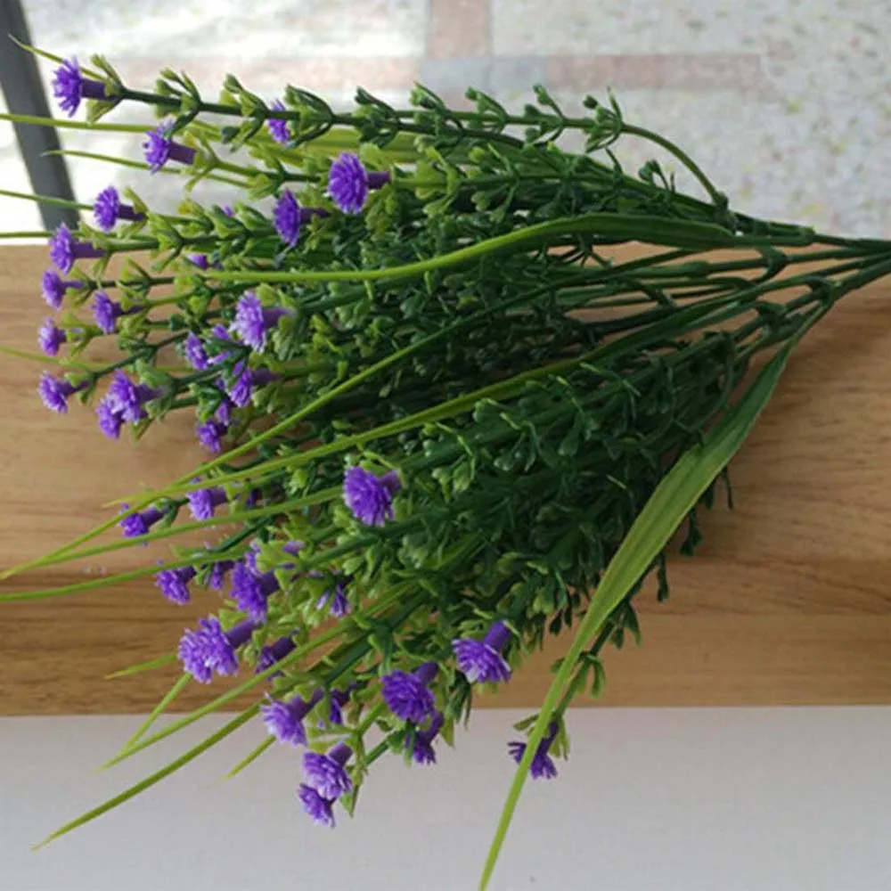 プラスチック造花屋外 UV 耐性造花装飾緑庭低木植物ホームウェディングパーティーの装飾