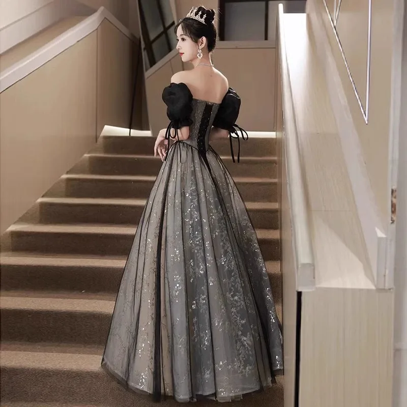 ثوب مسائي فرنسي، مأدبة على طراز هيبورن، شعور راقي، حفل عمر قادم، زي أداء صوتي للامتحان الفني في عيد الميلاد