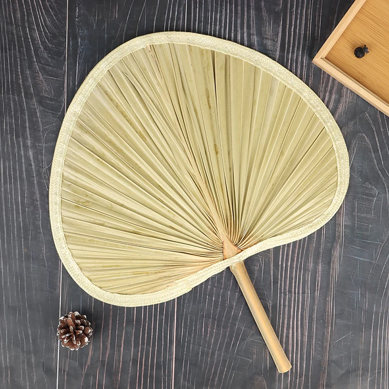 Straw Fan DIY Hand-woven Palm Leaf Woven Summer Cooling Mosquito Repellent Fan