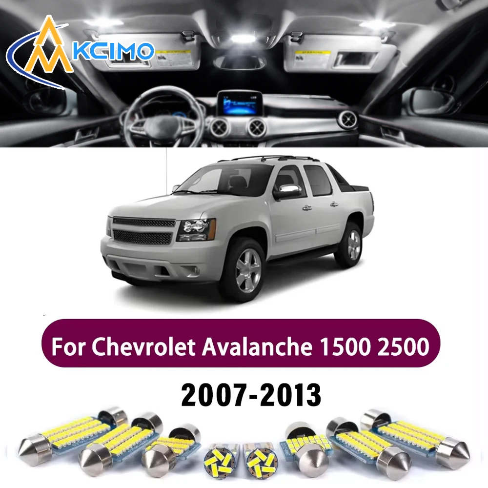 New LED Canbus Interior Reading Dome Vanity Mirror Light Kit For Chevrolet Avalanche 1500 2500 2007-2013 LED Safer Lights