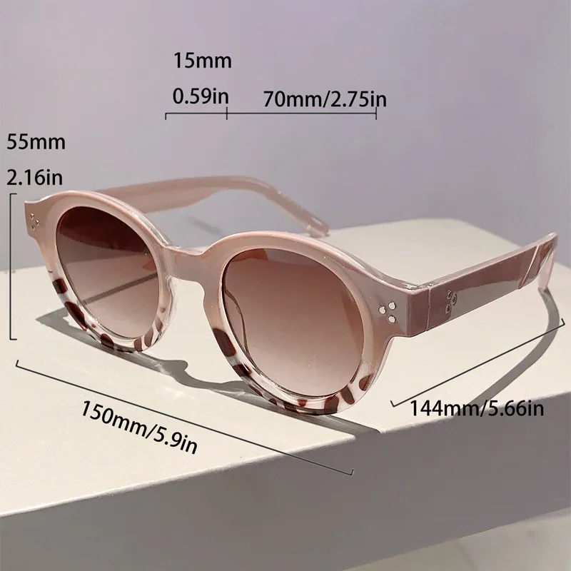 Vintage Double Color Round Sunglasses Women For Men 2024 Luxury Brand Designer Sun Glasses Punk Popular Classic Rivet Shades