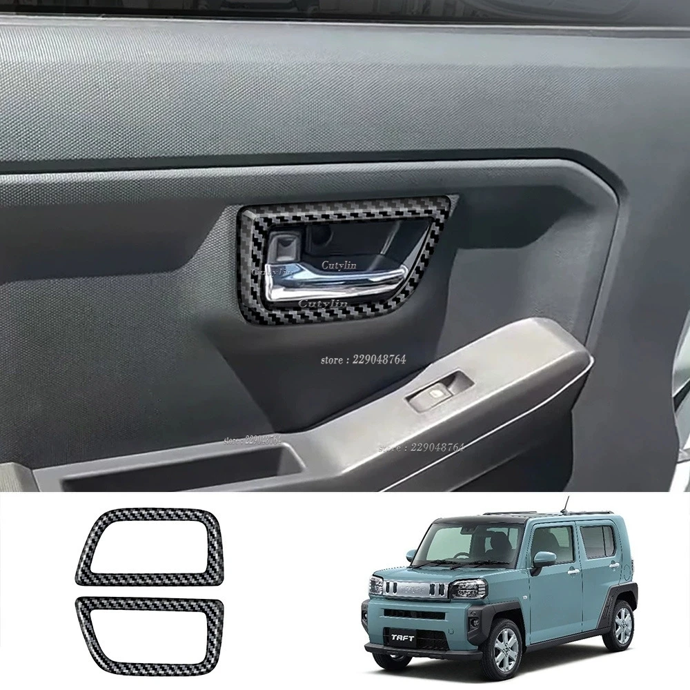 RHD For Daihatsu TAFT 2024 2025 ABS Carbon Fiber Car Door Inner Door Bowl Cover Decoration Sticker Car Accessories Cutylin