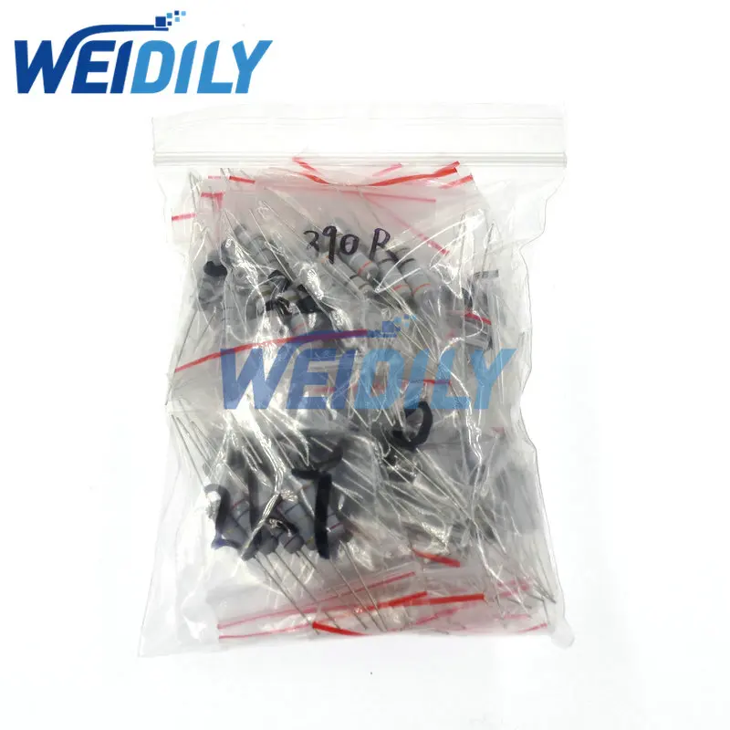 150PCS Carbon Film Resistor Kit 2W 0.1R ohm-750R ohm 30Kinds Each 5 pcs 2w 0.1ohm-750ohm Color Ring Resistance Set