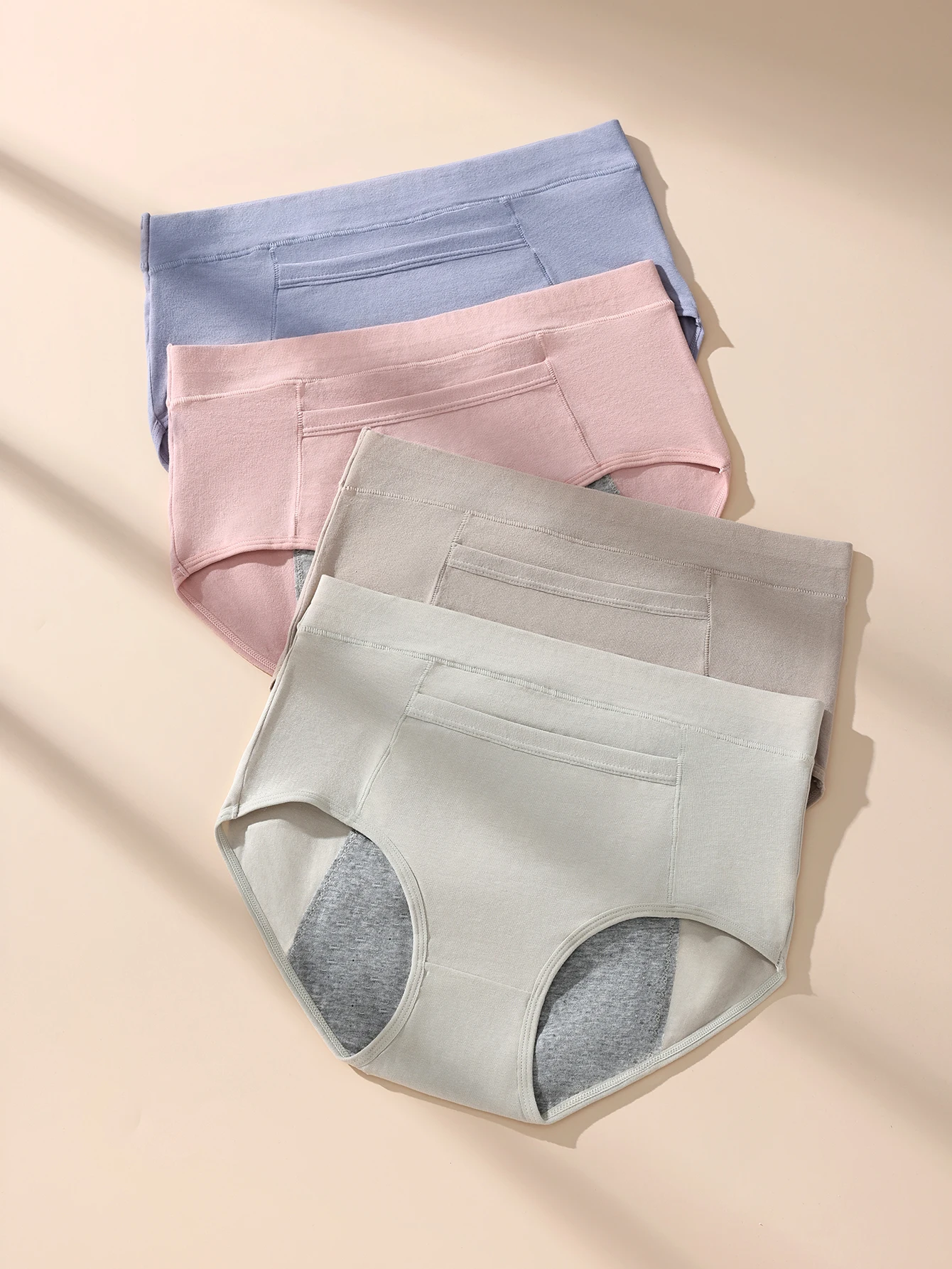 4pcs High-waisted ladies physiological aunt pants breathable comfortable cotton underwear ladies underwear underwear image 5