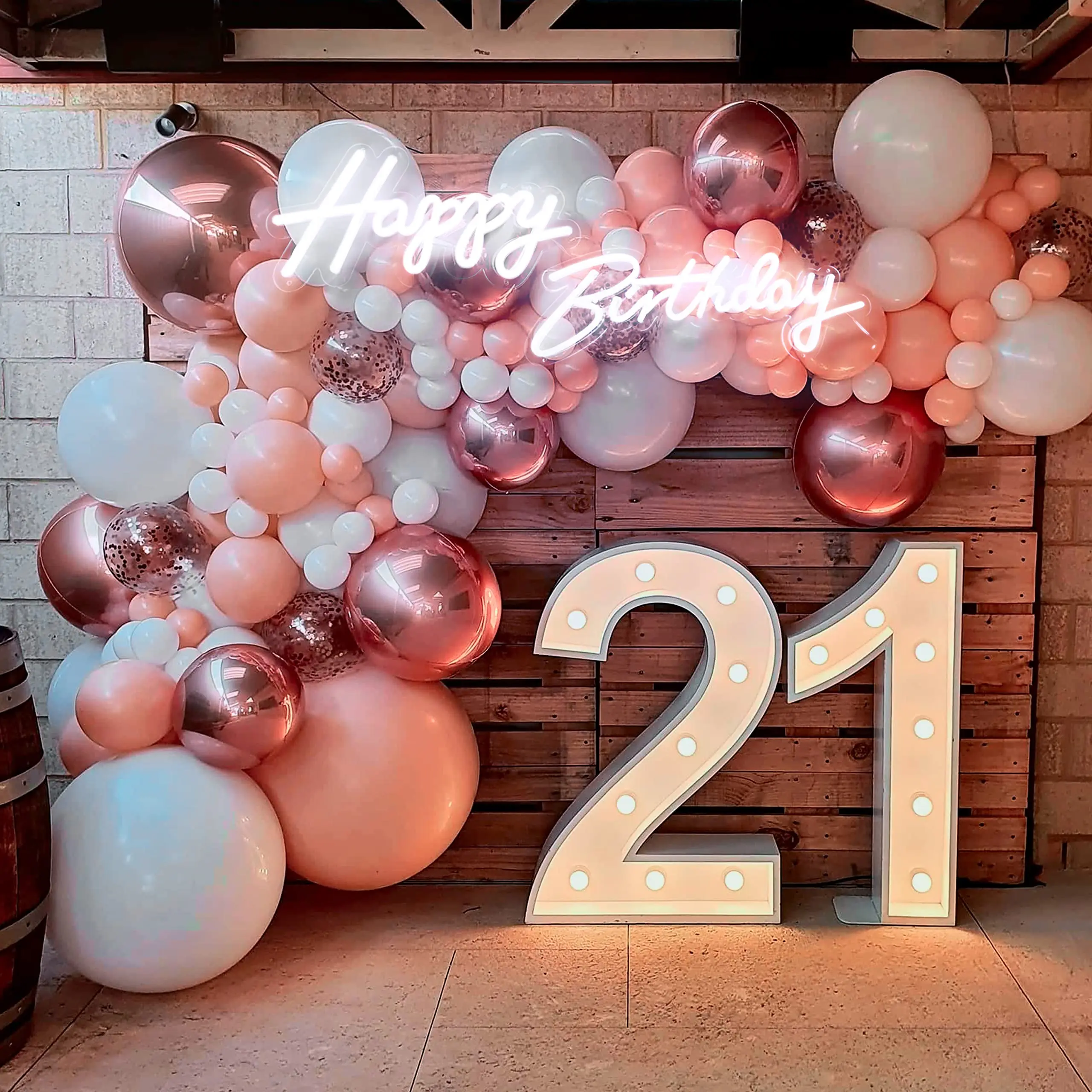 Large Happy Birthday LED Neon Sign, 23 inches Personalized Neon Light Sign for Birthday Party Wall Decor Bar LED Tube Sign Decor
