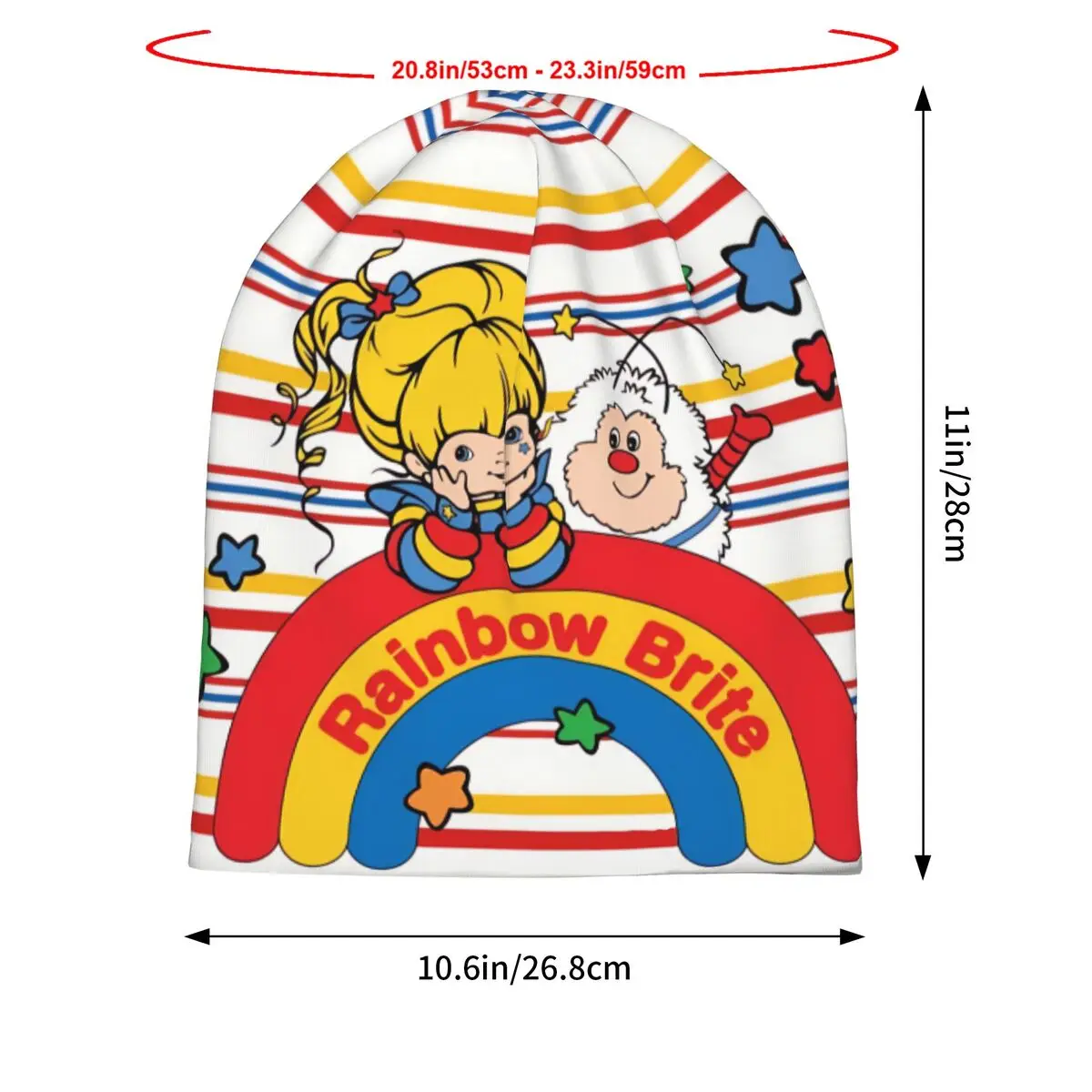 Rainbow Brite Spring Autumn Soft Hats Bonnet Sport Pullover Breathable Fitness Turban Warm Running