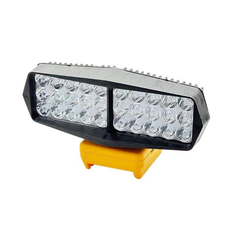 Lámpara de trabajo de 30 LED, linterna, foco, Banco de energía USB y tipo C con protección de bajo voltaje para batería de iones de litio Dewalt