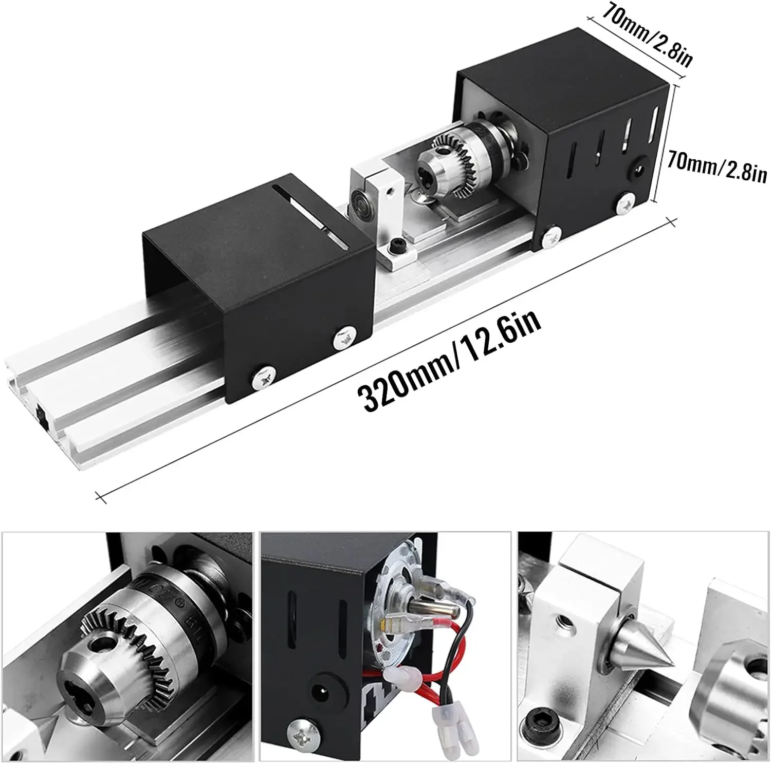 Mini CNC Lathe Machine Bead Polisher12-24V DC for DIY Woodworking Miniature Buddha Pearl  Grinding Polishing Wood Rotary Tool