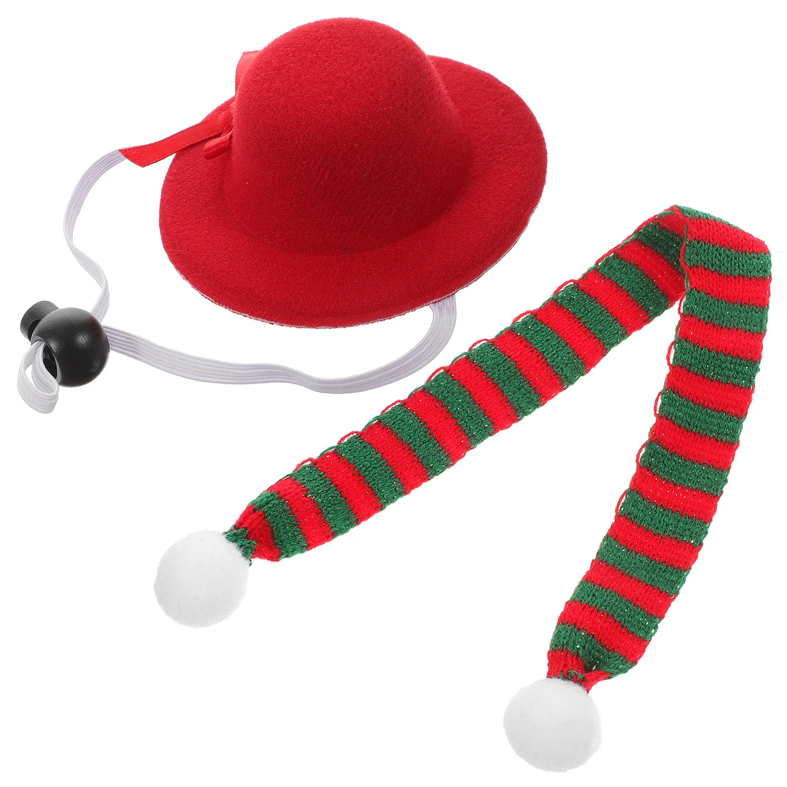 

2Pcs Pet Hat and Scarf Set Xmas Dog Costume Props Fine Craftsmanship Durable Reliable Material for Pets Pet Hat and Scarf