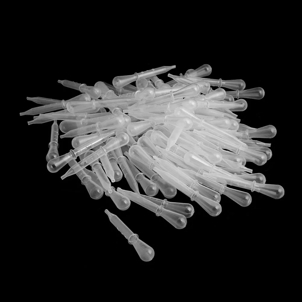 100 Disposable Plastic Paint PIPETTE EYE DROPPERS Transfer Liquids Mix