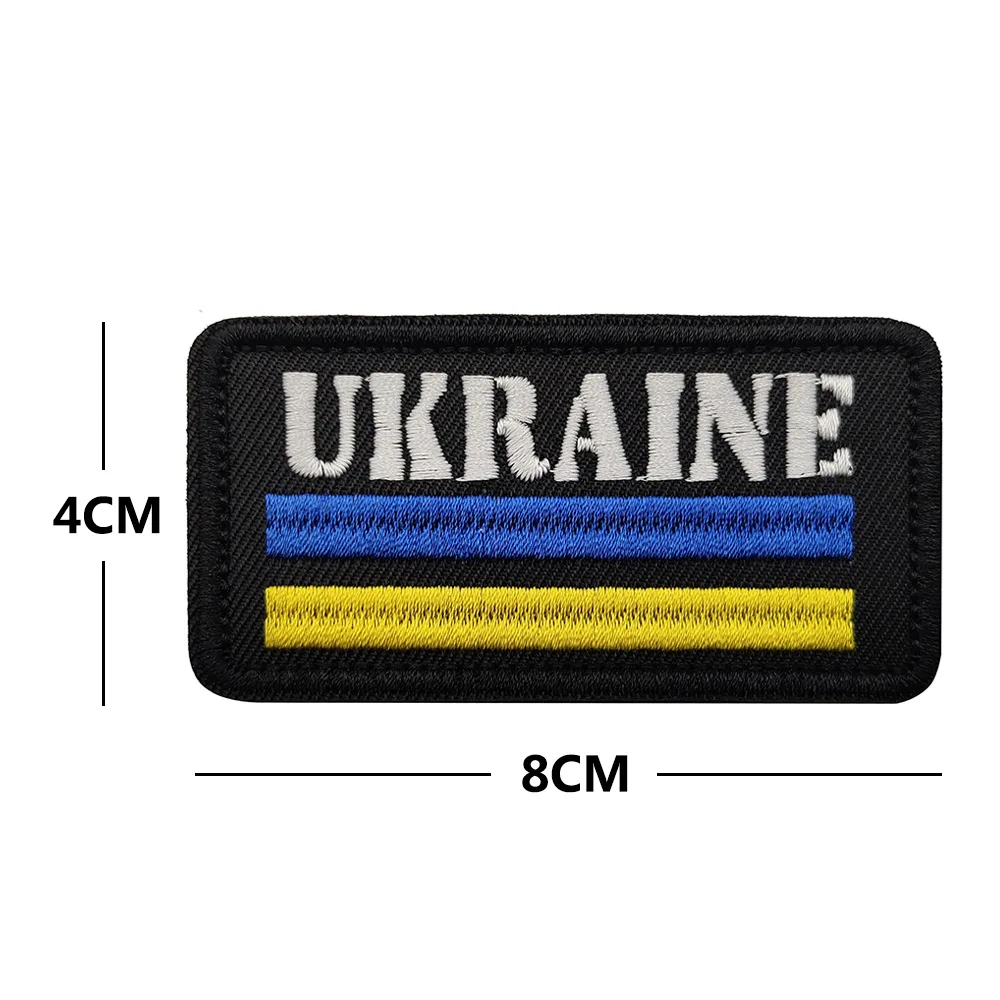 Ukraine Embroidered Patch UA National Emblem Shield Shape Badge Hook&Loop Tactical Armband Backpack Clothing Stickers