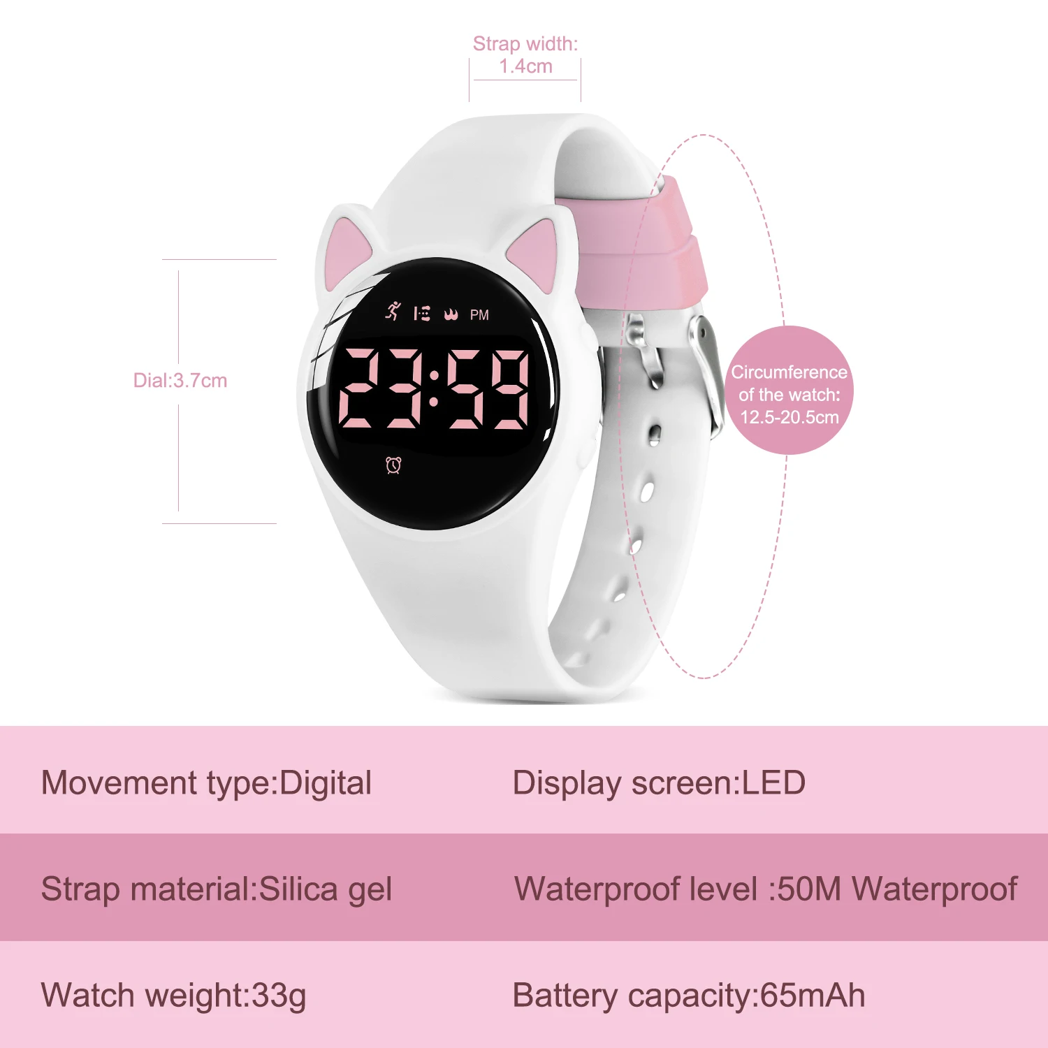 Kids Fitness  Watch Digital Activity Tracker Watch for Kids Ages 3-12 Non-Bluetooth Alarm Count Steps Wrist Watch for Kids