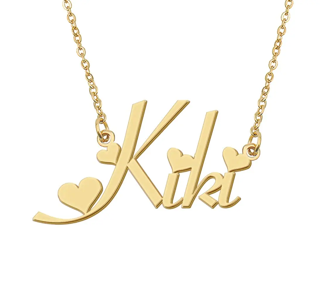 

Kiki Name Necklace for Women Personalized Stainless Steel Jewelry Dainty Nameplate Pendant Girls Annivesary Gift