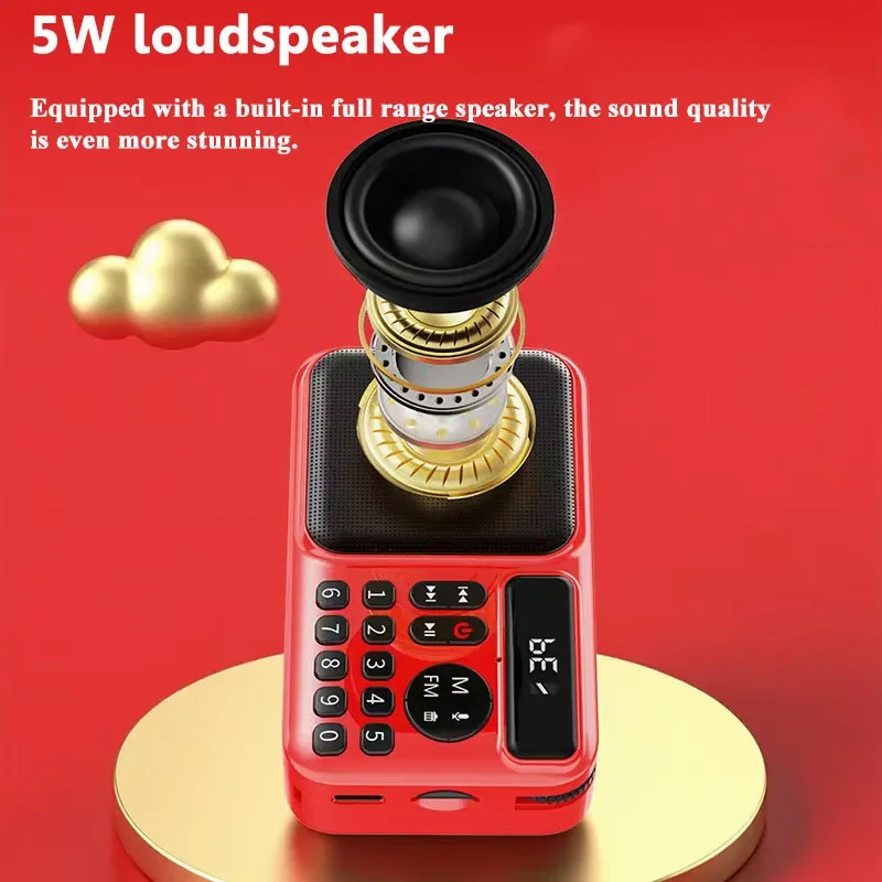 

Mini Pocket FM Radio Portable Digital Receiver HD Display Bluetooth Speaker SupportTF Card And USBWireless MP3 Music Player