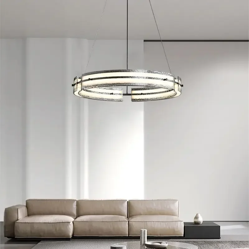 SANDYHA Nordic Style Pendant Lights Circular Ring Design Hanging Chandelier for Living Room Decor Dining Table Lighting Fixtures