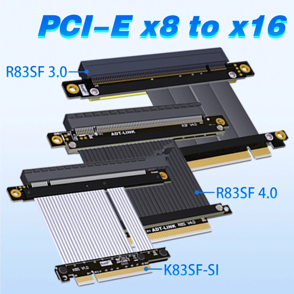 

2023 Новый PCIe 4,0 3,0 X8 до X16 кабель расширения PCI Express PCI-E 8x 16x поддержка графических видеокарт AMD NVIDIA RTX3060