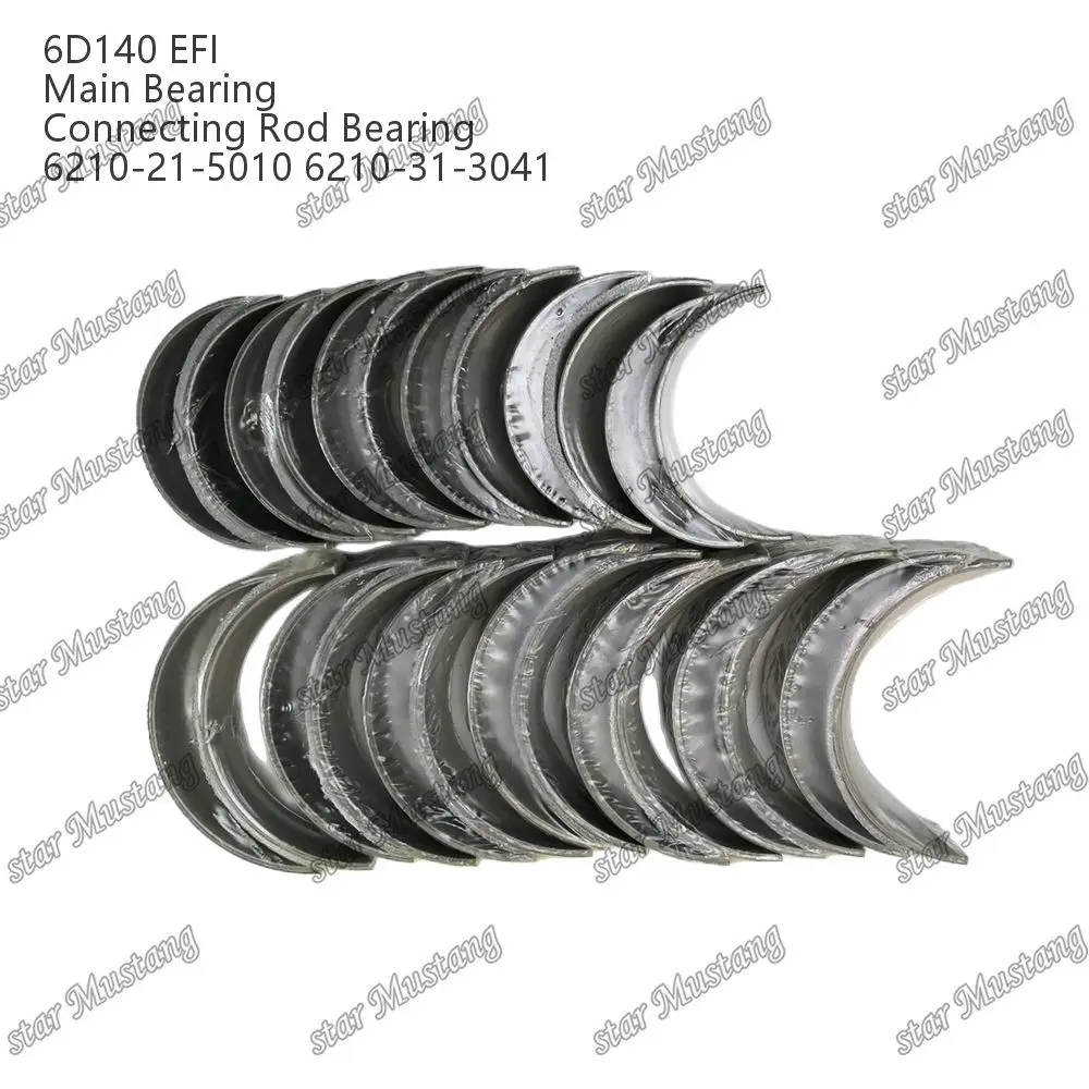 6D140 EFI Main Bearing and Connecting Rod Bearing 6210-21-5010 6210-31-3041 Suitable For Komatsu Engine Parts