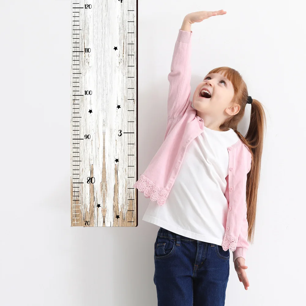 Children's Growth Memorial Height Record Photo Props Supplies Growth Chart for Wall Wooden Fox Giraffe Height Chart Measurement