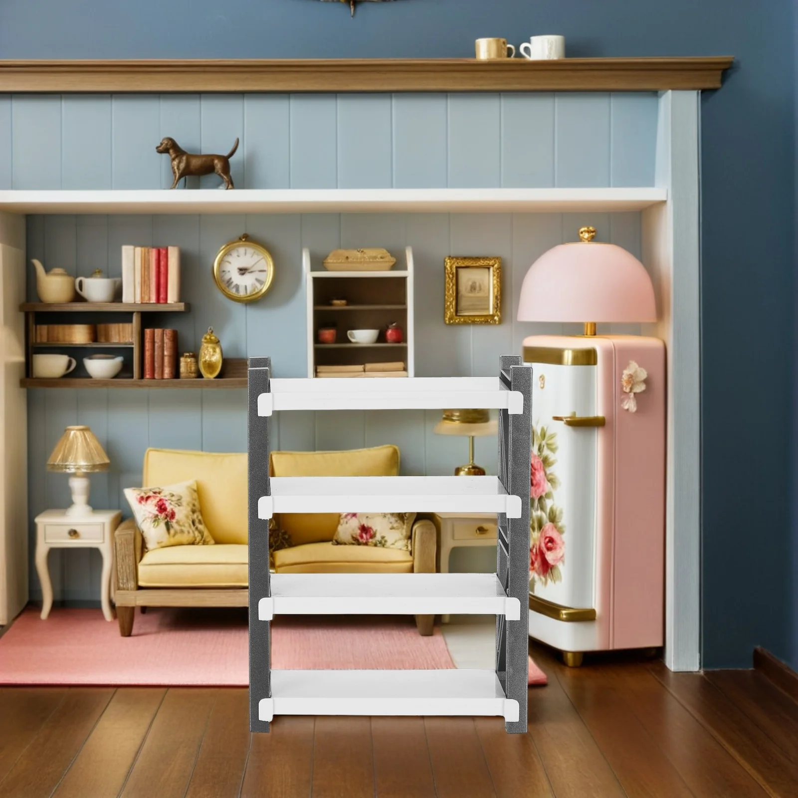 

2 Pcs House Storage Rack Shelf Dollhouse Mini Cabinet Micro Scene Furniture Child