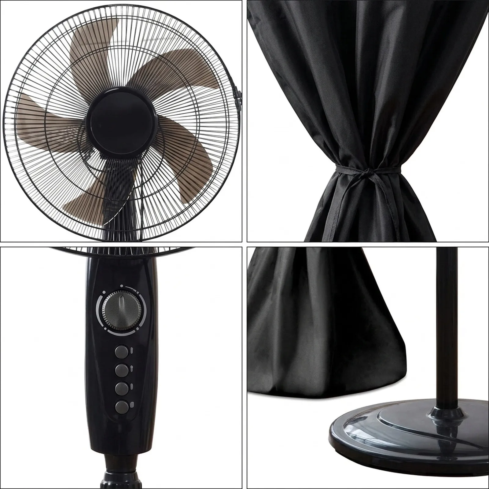 Fan Cover For Storage Dust-proof Fan Cover For Protection 145*75cm Black Color Easy To Use High-quality Materials