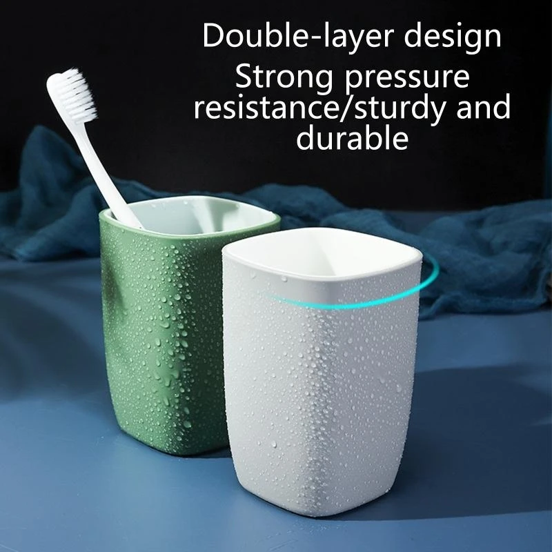 Plastic Toothbrush Cup Holder Double Layer Thicken Mouthwash Cups for Home Dormitory Bedroom Bathroom Multifunctional best sale
