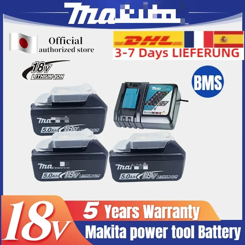 100% Original Makita Rechargeable Battery, Replaceable LED Lithium-ion, 9.0Ah/6.0Ah 18V BL1860B BL1860 BL1850 BL1830 BL1815