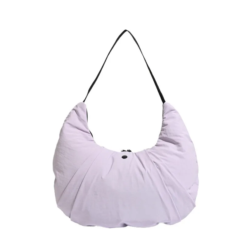 Bull Horn Shaped Waterproof Nylon Yoga Bag Fitness BagLightweight Large Capacity Dumpling Bag Moon Tooth Shaped ShoulderBag