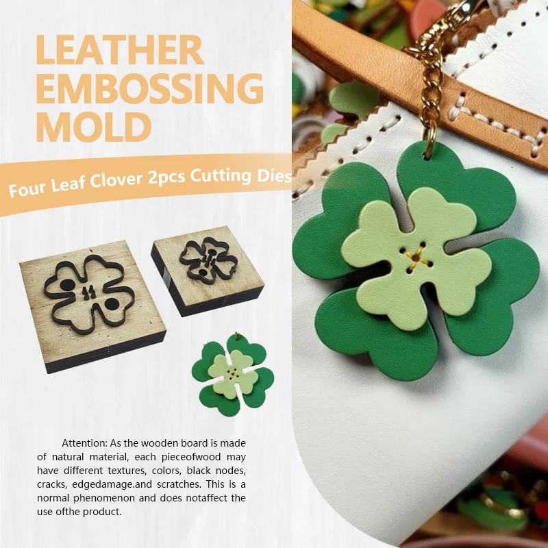 Leather Four-leaf Clover Two-piece Set Knife Template Easy Material Cutting Wear-resistant Design for Crafting And DIY