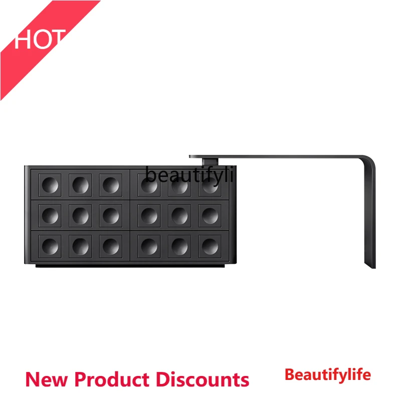 

a38 Дизайнерский черный комод Комод во французском стиле Столик для макияжа Современный минималистичный комод для спальни из цельного дерева