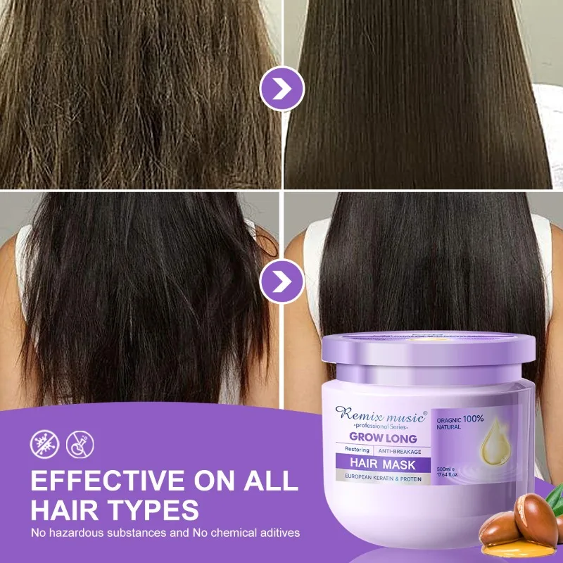 

500 мл кератиновая маска для волос, восстанавливающая поврежденность, вьющийся контроль жирности, увлажняющий крем, мягкие гладкие волосы, маска для лечения кожи головы, блестящий уход за волосами