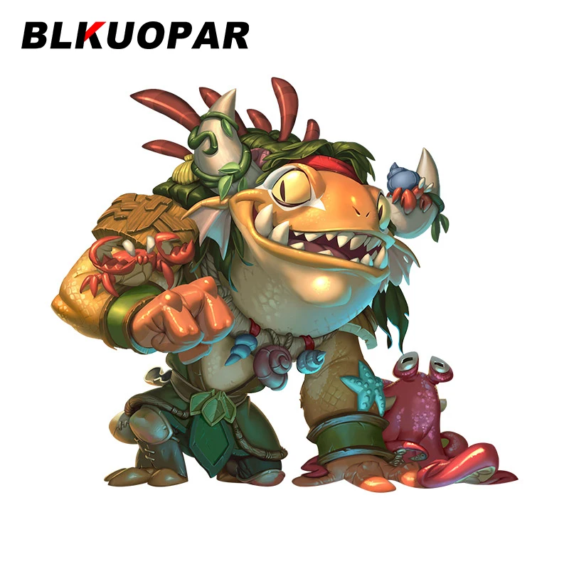 BLKUOPAR-pegatinas impermeables para coche, calcomanías de estilo para ordenador portátil, World of Warcraft, Murloc, piedra de corazón, pez Shaman primitivo, 13cm