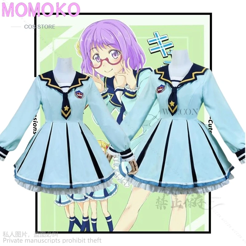 

Anime Aikatsu!Nijino Yume Sakuraba Rola Cosplay Costume Blue JK School Uniform Dress Lolita Woman Lovely Kawaii Cos Sailor Suit