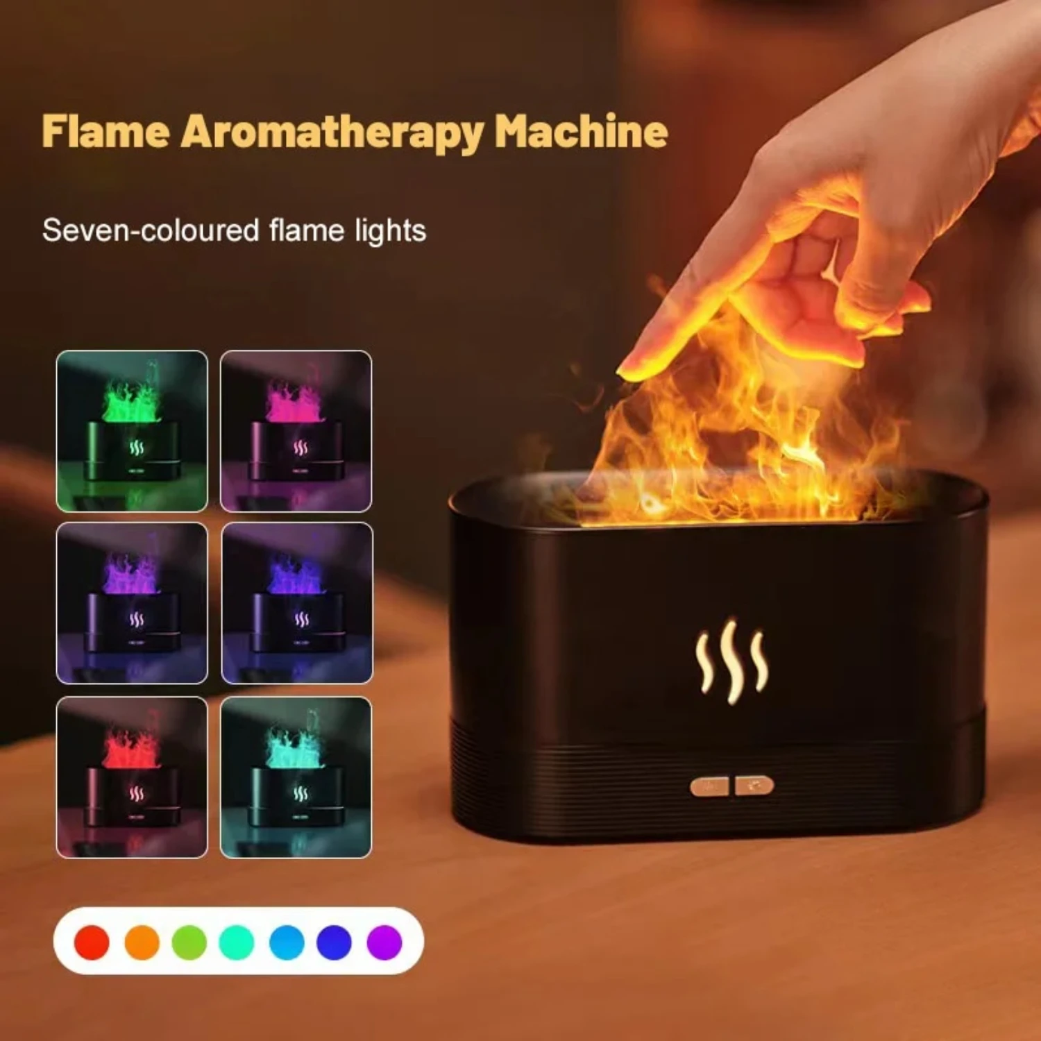 Enhance your space with our Sophisticated, Vibrant, and Colorful Flame Ultrasonic Perfume Humidifier - Aromatherapy Diffuser for