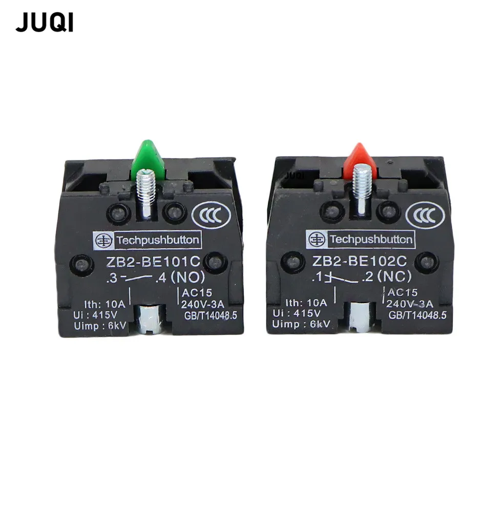 2pcs XB2 rotary switch ZB2BE102C (NC) 10A ZB2-BE101C (NO) button switch contact block XB2-BD21 BD23 BD25 BD33 BD45 BD53