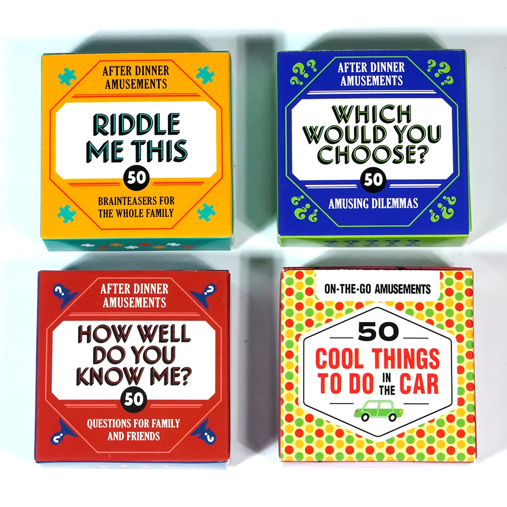 Chronicle Books After Dinner Amusements How Well Do You Know Me Riddle Me This Go Amusements 50 Cool Things Trivia Card Game