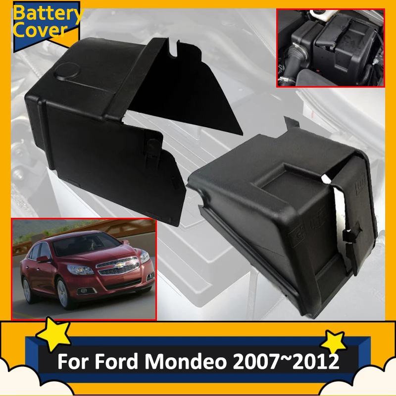 

Car Battery Cover For Ford Mondeo Mk IV 2007~2012 2011 Dustproof Flame Retardant Engine Mat Protective Negative Auto Accessories