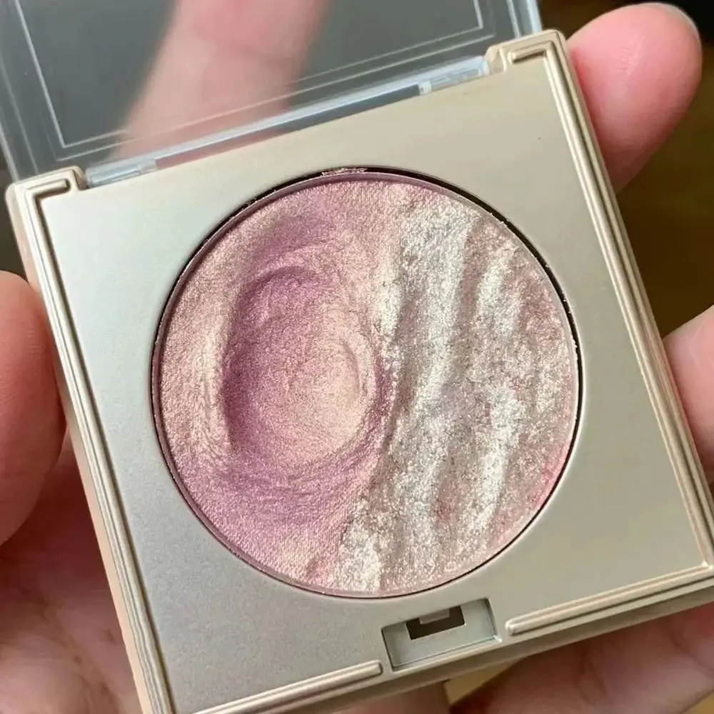 3D Embossed Highlighter Pó Paleta Maquiagem, contorno facial, Shimmer Água Luz Destaque Paleta, Iluminador Cosméticos, 2 cores