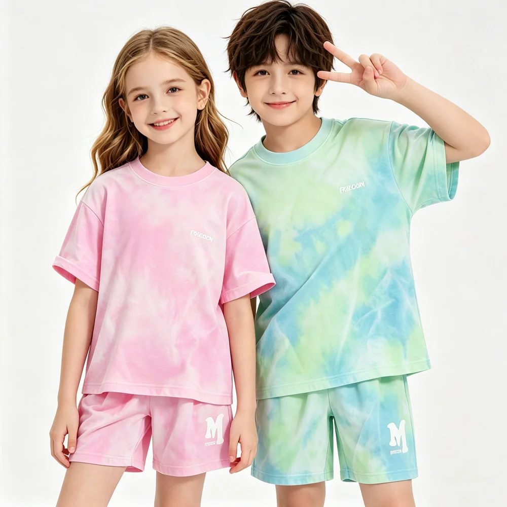 

Boys Sportswear Sets Cotton 2 Piece Toddler 5 6 7 8 9 10 11 12 13 14 Years Girls Sport Set Short for Teens Summer Kids Tracksuit