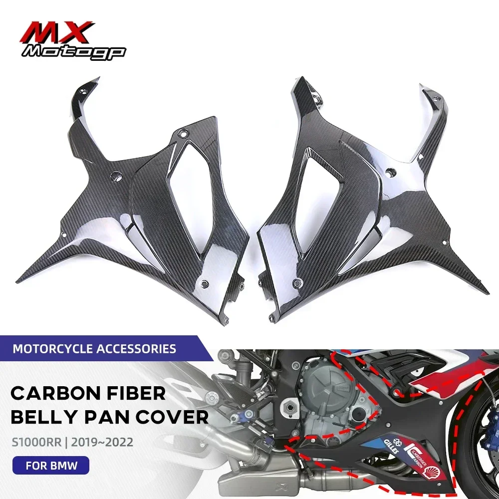 

2023 For BMW S1000RR S1000 RR 2019-2022 Carbon Fiber Lower Belly Pan Engine Exhaust Cover Fairing Kits Motorcycle Accessories