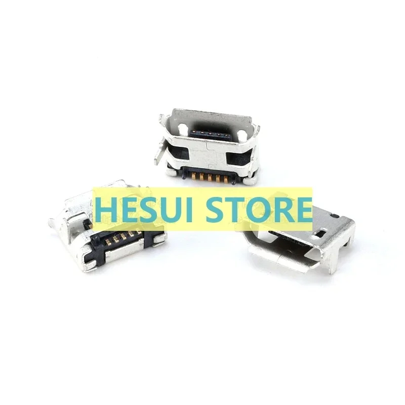 Copper Micro 5P socket 2 pins 7.2 Post and rolled edge insert board USB female base braid
