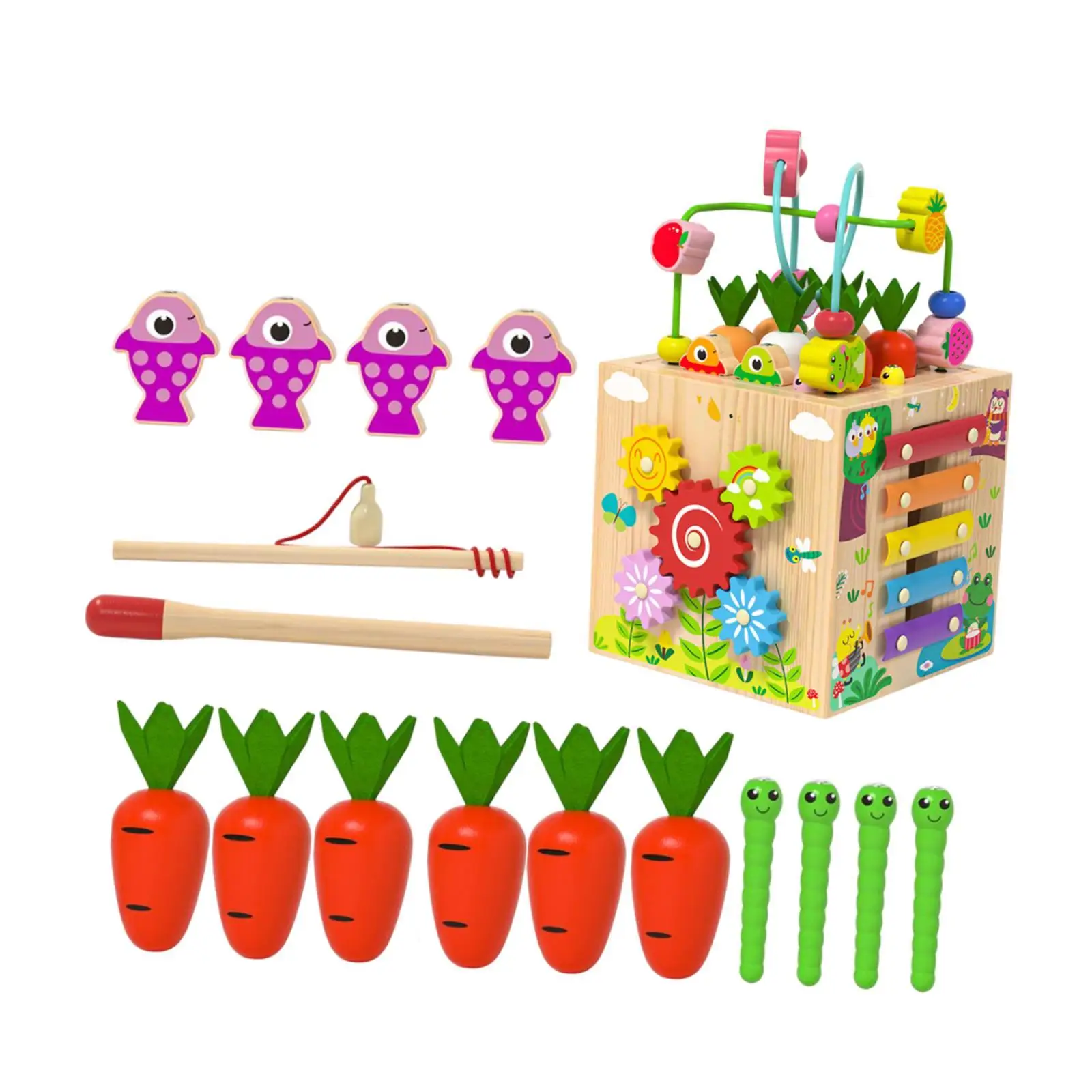 

8 in 1 Activity Cube Toy Developmental Educational Bead Maze for Toddlers for 1 Year Old Kids Children Baby Toddlers Boys Girls