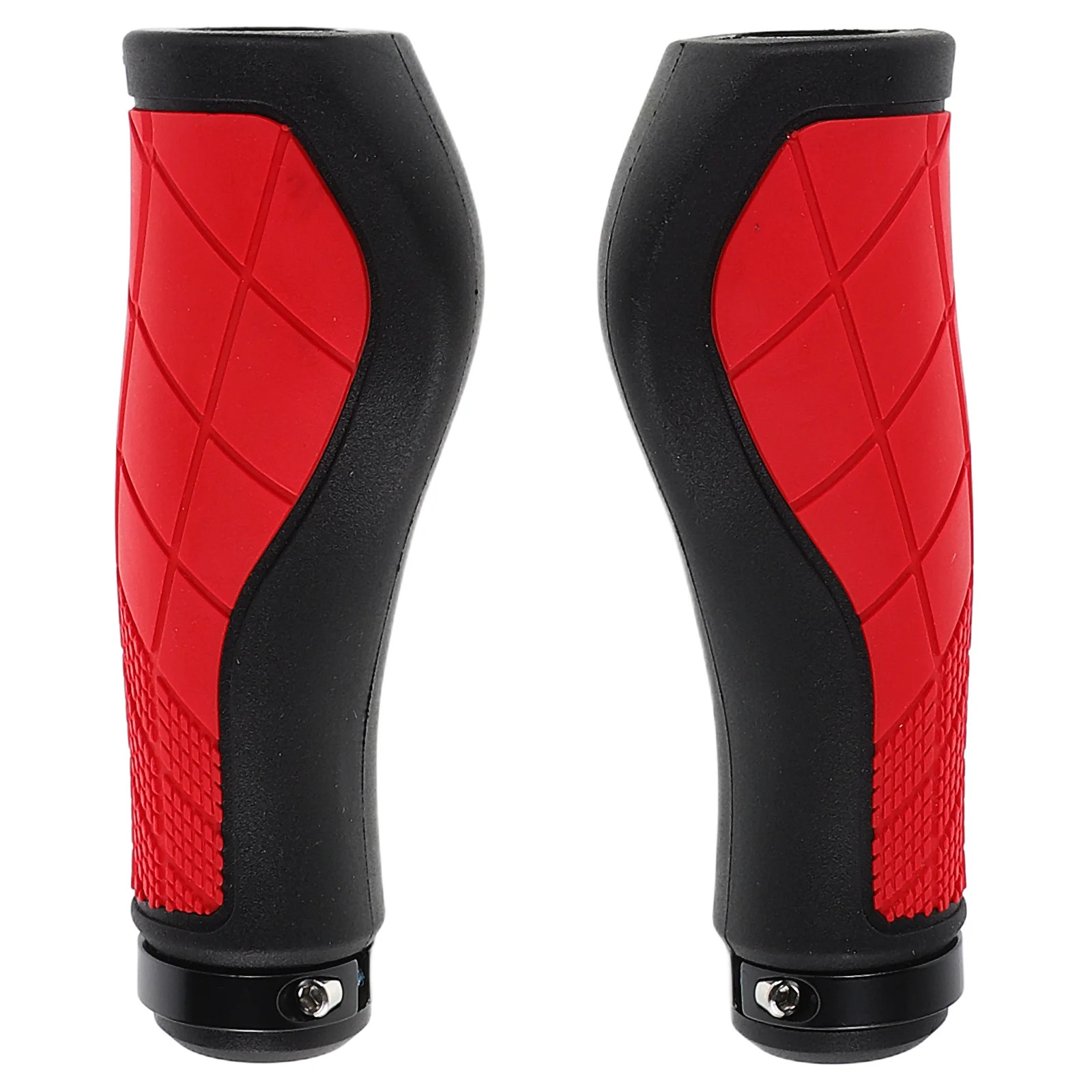 1Pair Bike Handlebar Grips Nonslip Durable Rubber Ergonomic Design Shock Absorption for Comfortable Long Rides