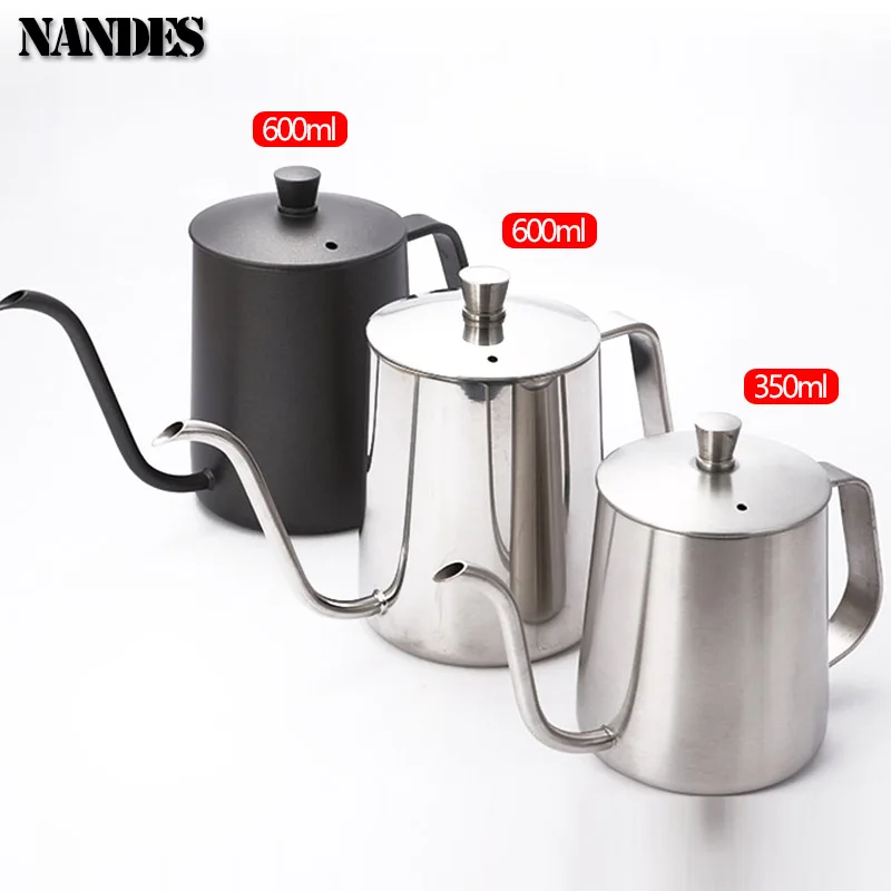 Stainless Steel Pour-over Coffee Maker Hanging Ear Hand Brewing Pot Household Long-spout Fine Mouth Kettle Drip Kettle Long Pot