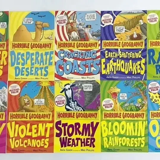 10 Books/Set Horrible Geography Kids Collection Library Box Set Children's Elementary Educational English Book With Comic