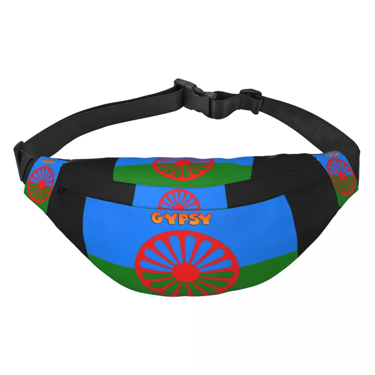 Gypsy Romani Peoples Flag Unisex Waist Bag Multifunction Sling Crossbody Bags Chest Bags Short Trip Waist Pack