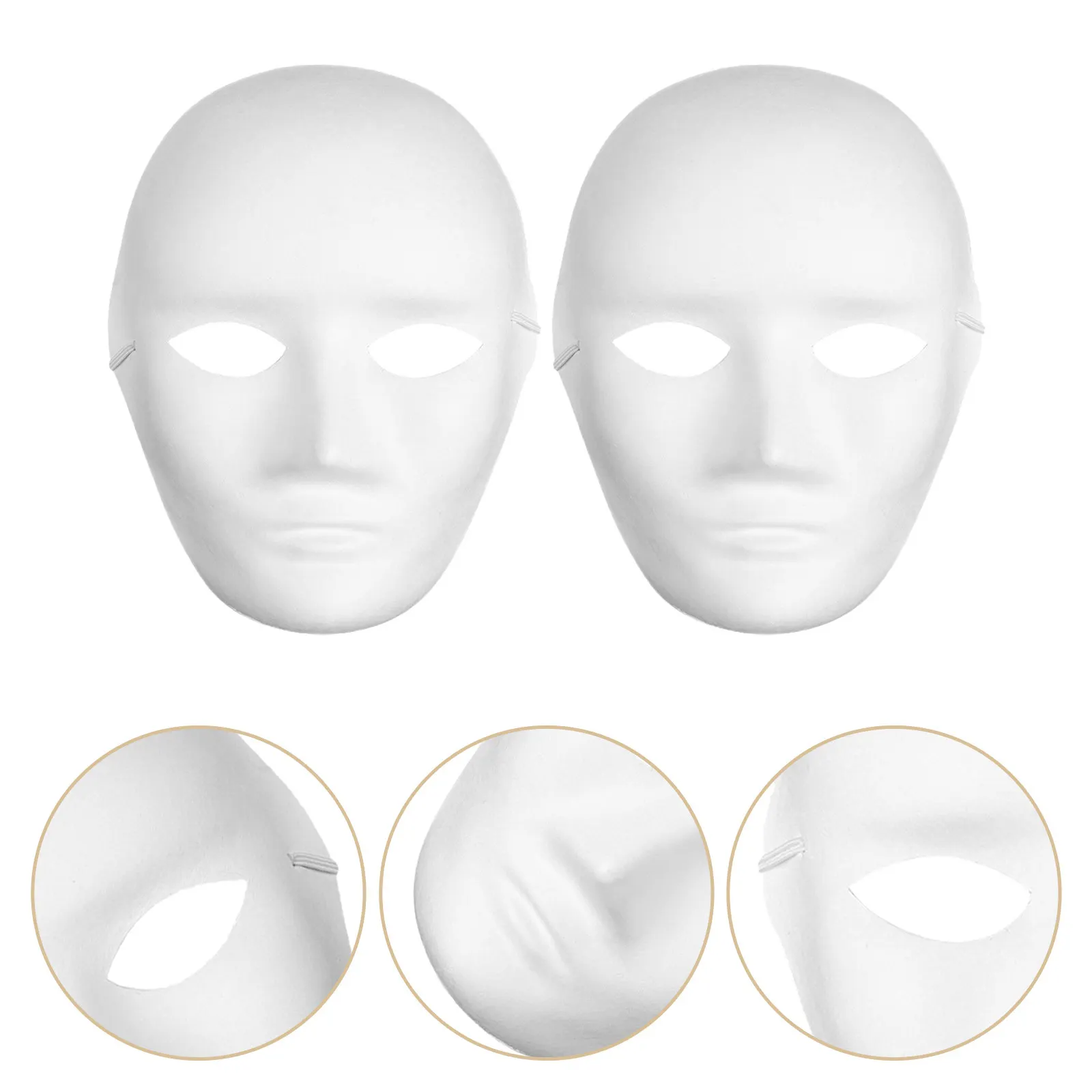 

5 шт. белых масок без рисунка для самостоятельной росписи, заготовки для масок для декорирования на карнавал